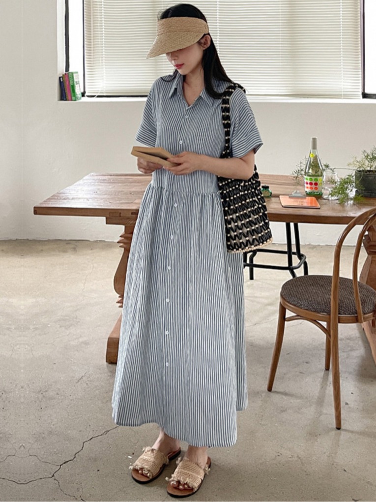 Retro Korean Style Slim Fit St - đánh giá và giá Korean Style A Line Shirt Dress