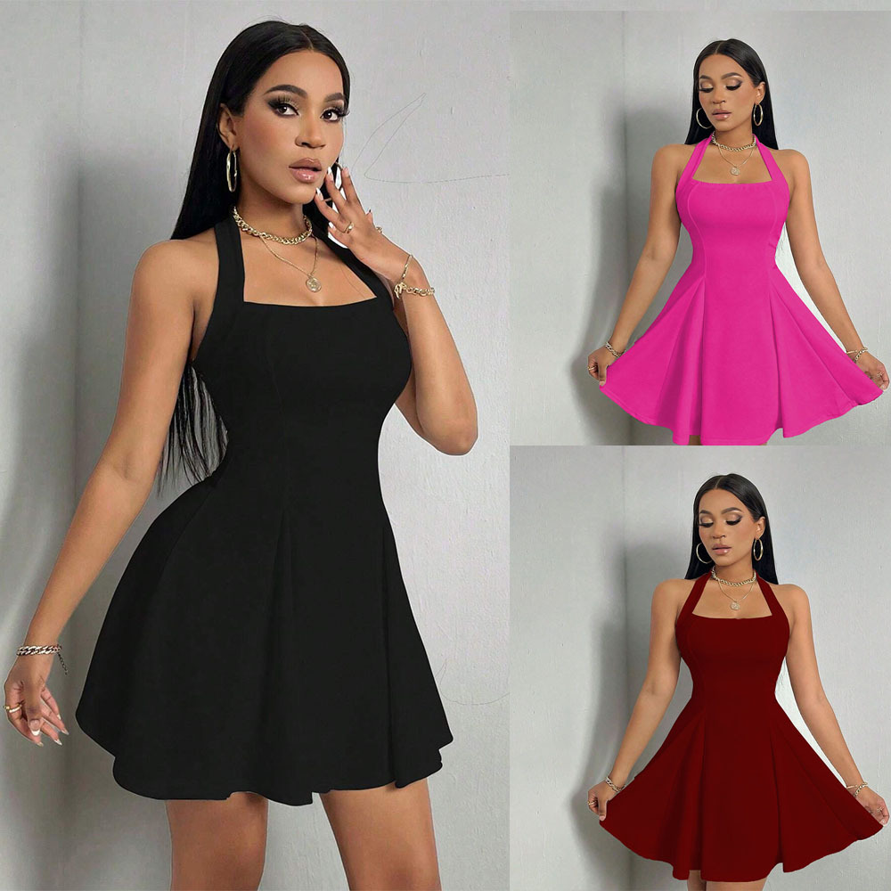 Y2K New Women Sexy Halter Back - đánh giá và giá Y2K Backless Halter Mini Dress