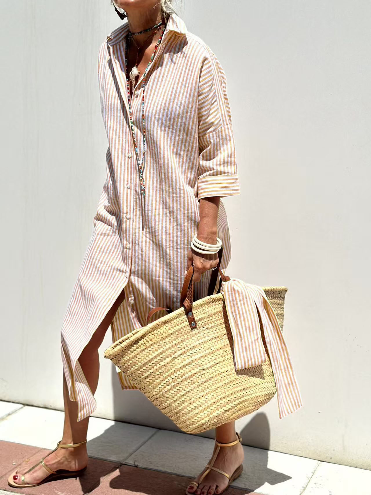 Maxi with Belt Summer Linen Lo - đánh giá và giá Casual Loose Linen Shirt Dress