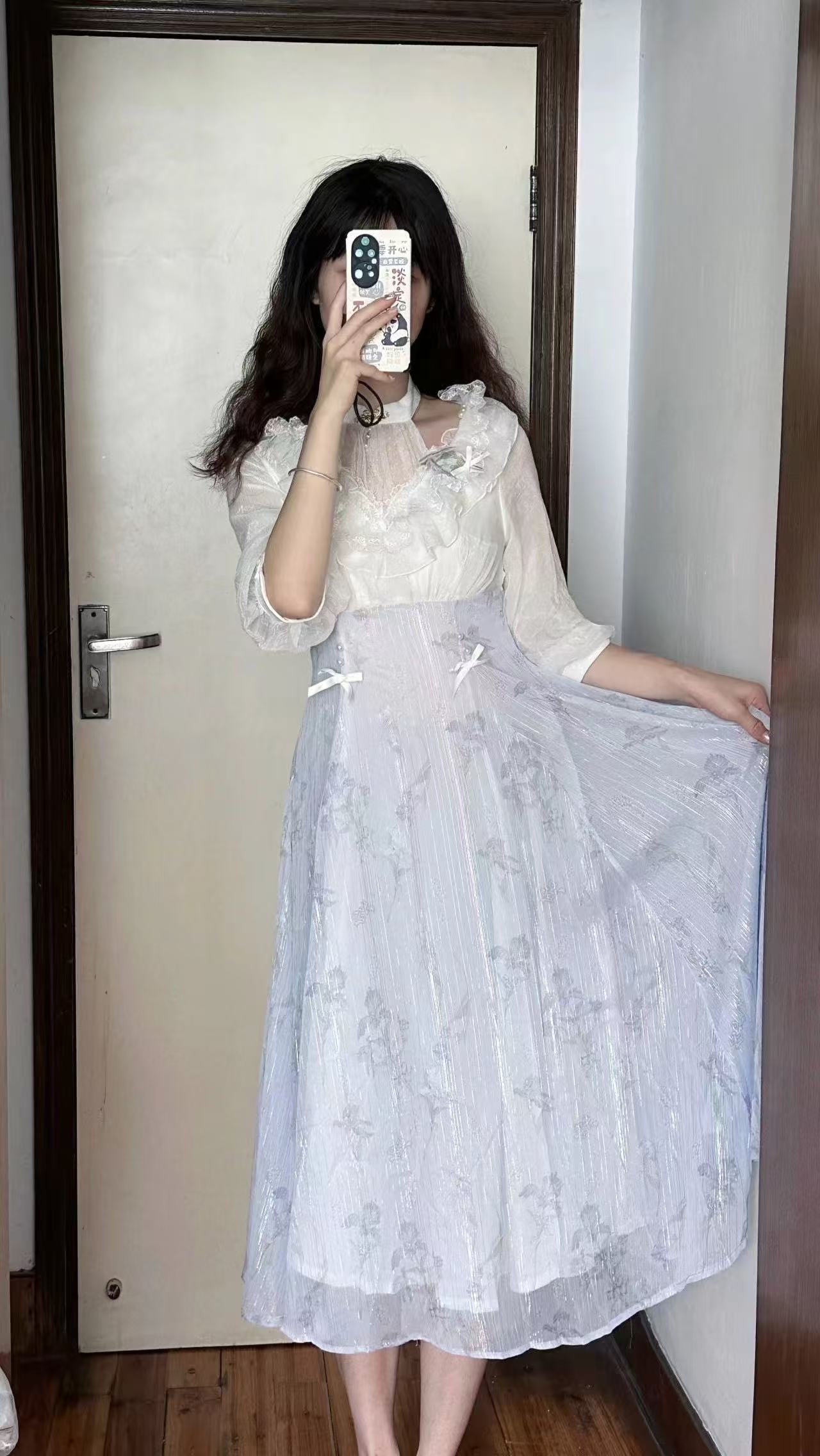 Women Floral Lolita One Piece  - đánh giá và giá French Vintage Floral Midi Dress