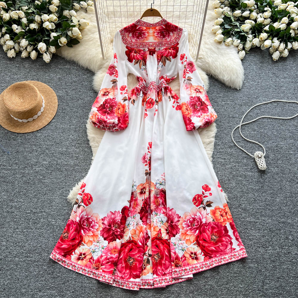 French Elegant Vintage Palace  - đánh giá và giá French Vintage Floral Midi Dress