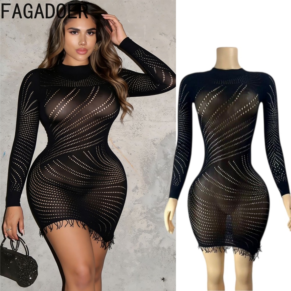 FAGADOER Womens Sexy Bodycon M - đánh giá và giá Sexy Mesh Sheer Bodycon Dress