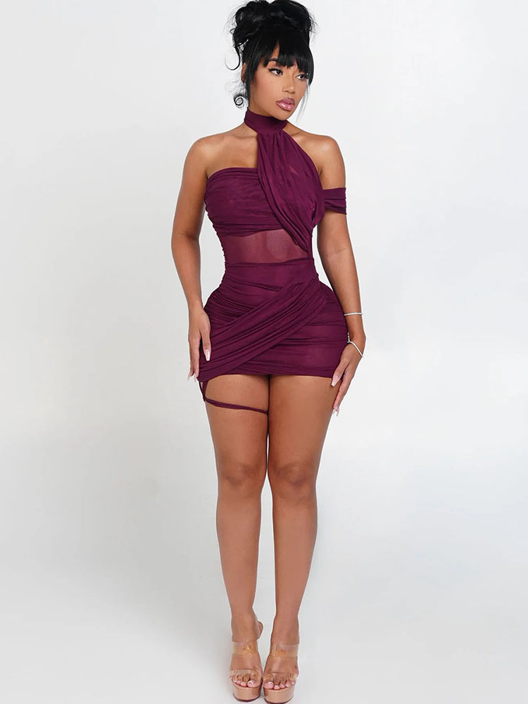 XTOCEAN See Through Sexy Dress - đánh giá và giá Y2K Backless Halter Mini Dress