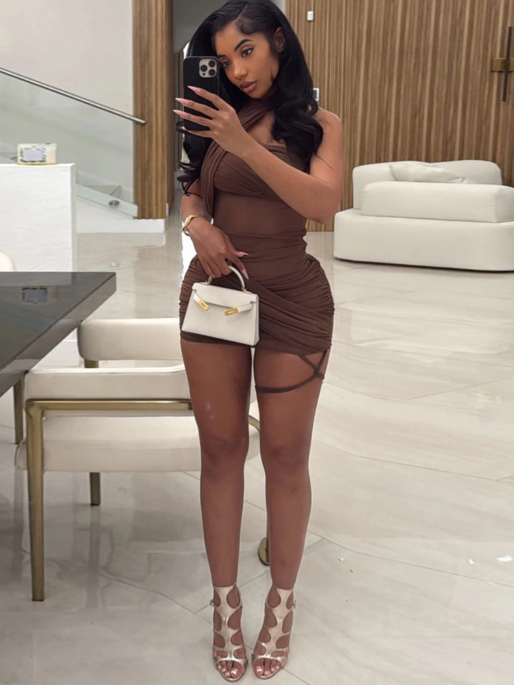 XTOCEAN See Through Sexy Dress - đánh giá và giá Y2K Backless Halter Mini Dress