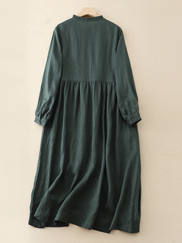 Casual Loose Cotton Linen Long - đánh giá và giá Casual Loose Linen Shirt Dress