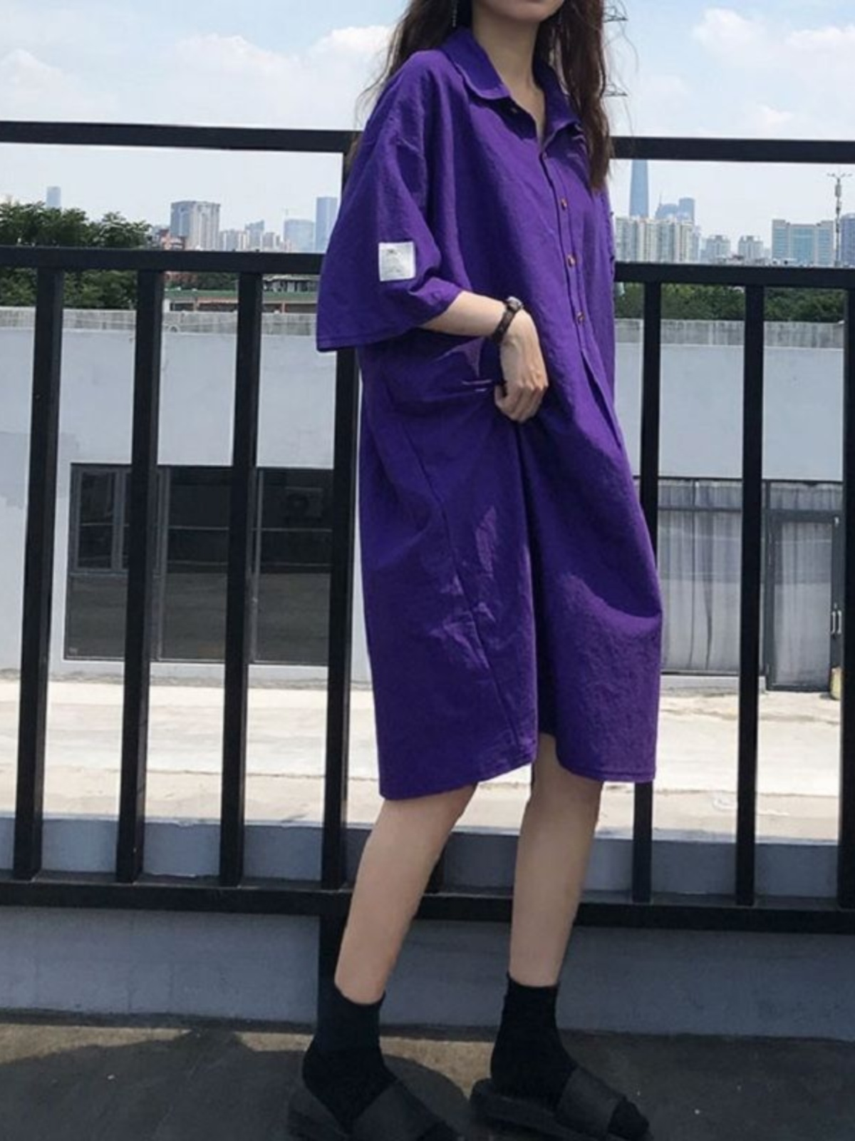 plus Size Shirt Dress Slimming - đánh giá và giá Korean Style A Line Shirt Dress