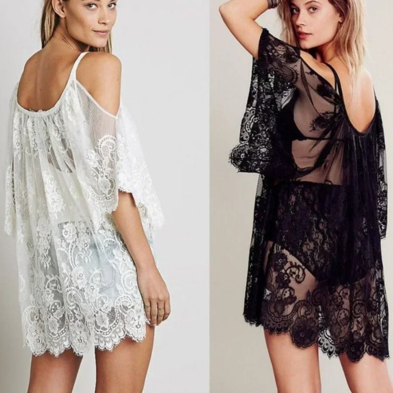 Women Sexy Lace Crochet Cover  - đánh giá và giá Boho Summer Beach Maxi Dress