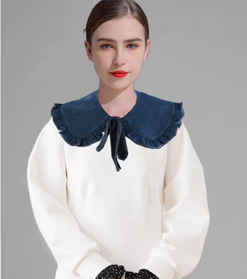 Sweet Blue Denim Ruffle False  - đánh giá và giá Blouses