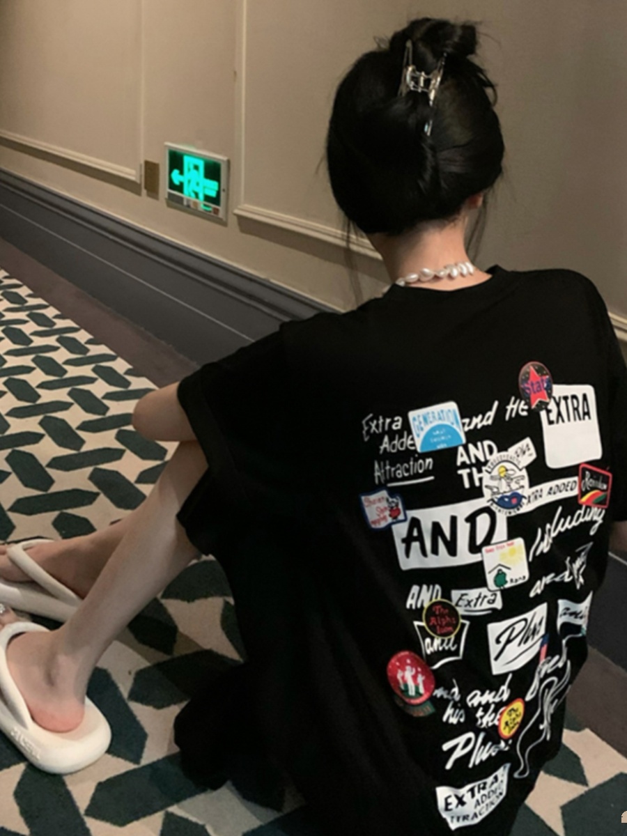 Black Short Sleeve T-Shirt Dre - đánh giá và giá Korean Style A Line Shirt Dress