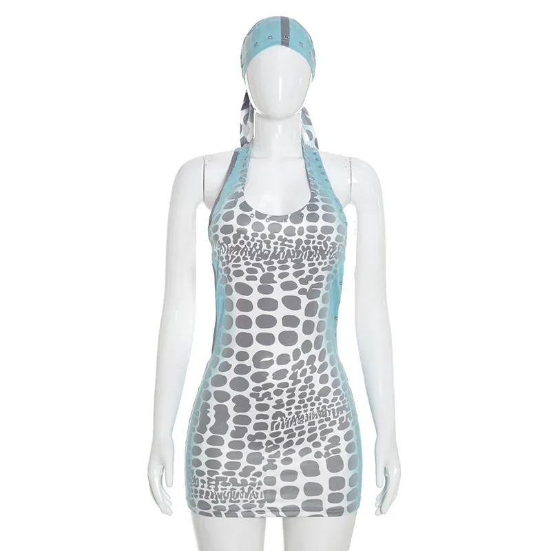 Sexy Halter Rivet Mini Dress W - đánh giá và giá Y2K Backless Halter Mini Dress