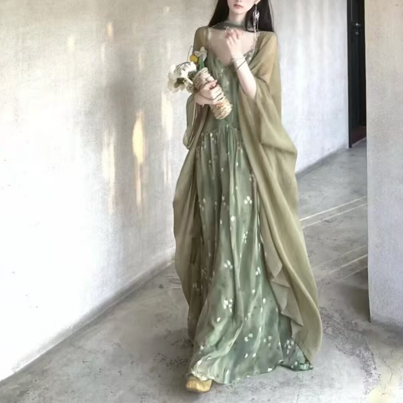 Váy midi họa tiết hoa kiểu Phá - đánh giá và giá French Vintage Floral Midi Dress