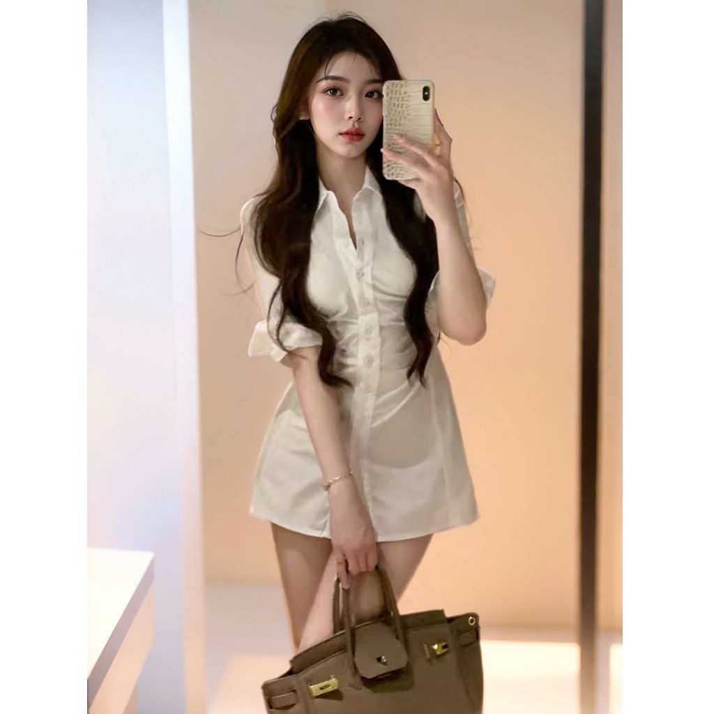 Pure Desire Korean Style Desig - đánh giá và giá Korean Style A Line Shirt Dress