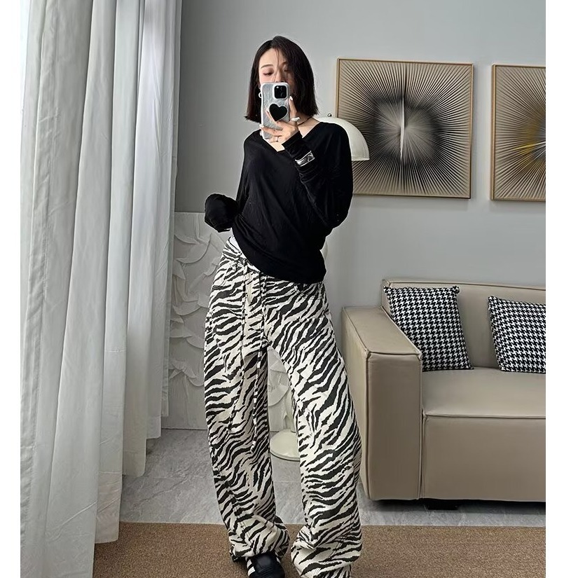 Zebra Pattern Women Jeans Vint - đánh giá và giá Jeans